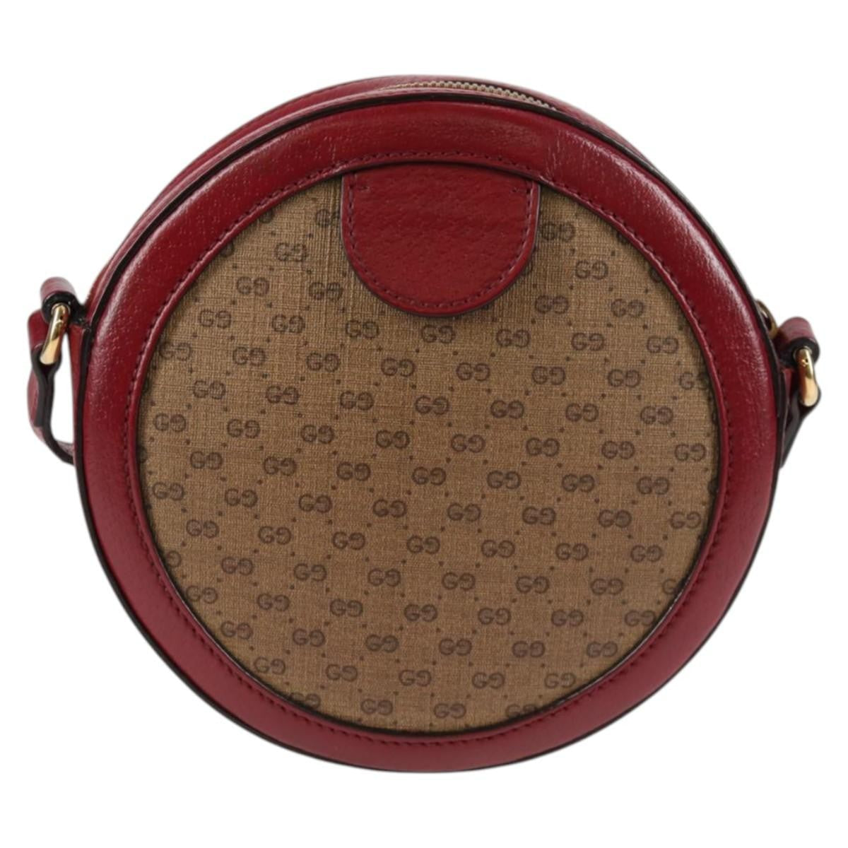Gucci Doraemon Round Shoulder Bag Printed Mini Gg Coated Canvas Beige Pvc Bag