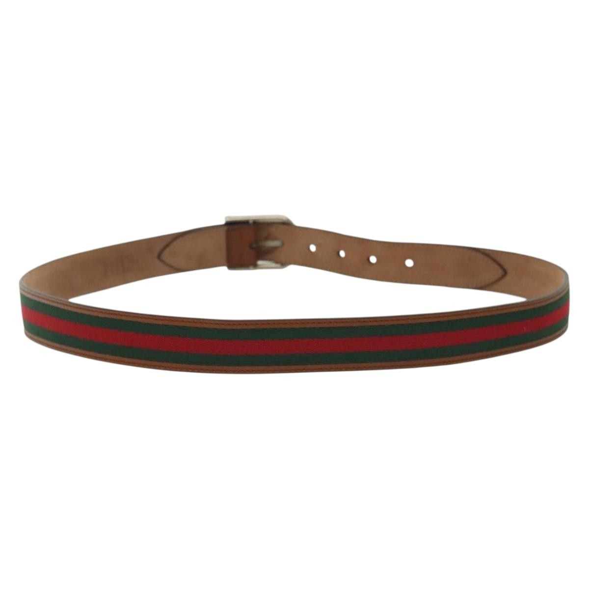 Gucci Sherry Line Belt Leather Brown Leather Belts Accessory