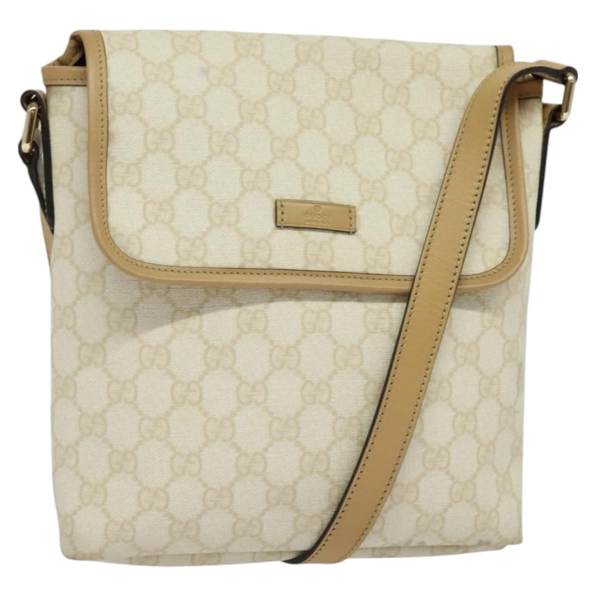 Gucci Flap Messenger Gg Coated Canvas White Pvc Shoulder Bag Bag