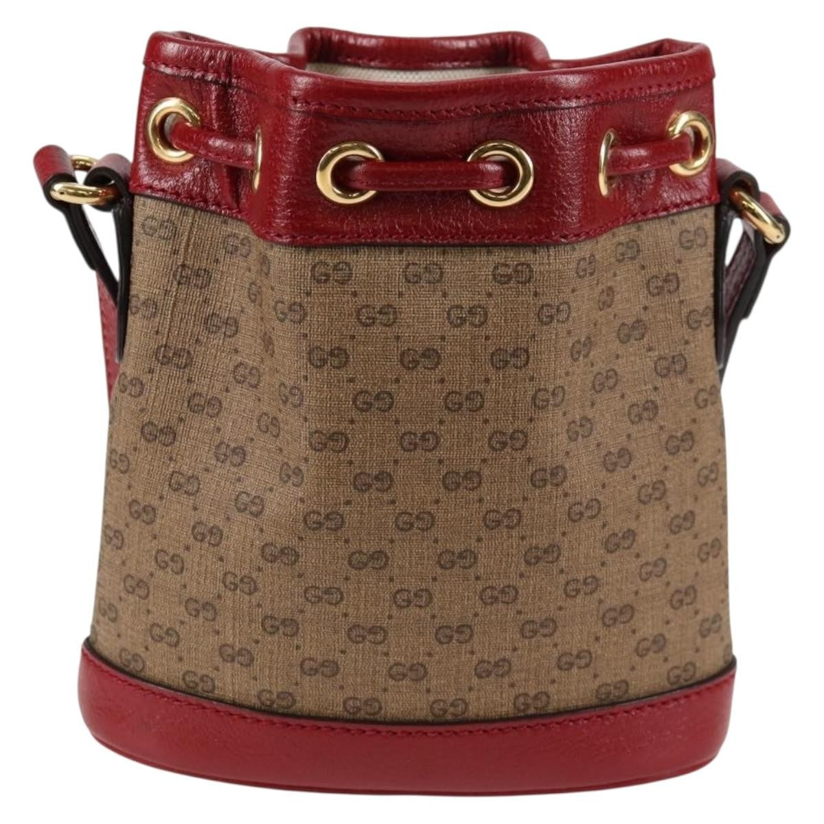 Gucci Doraemon Bucket Bag Printed Mini Gg Coated Canvas Beige Pvc Bag