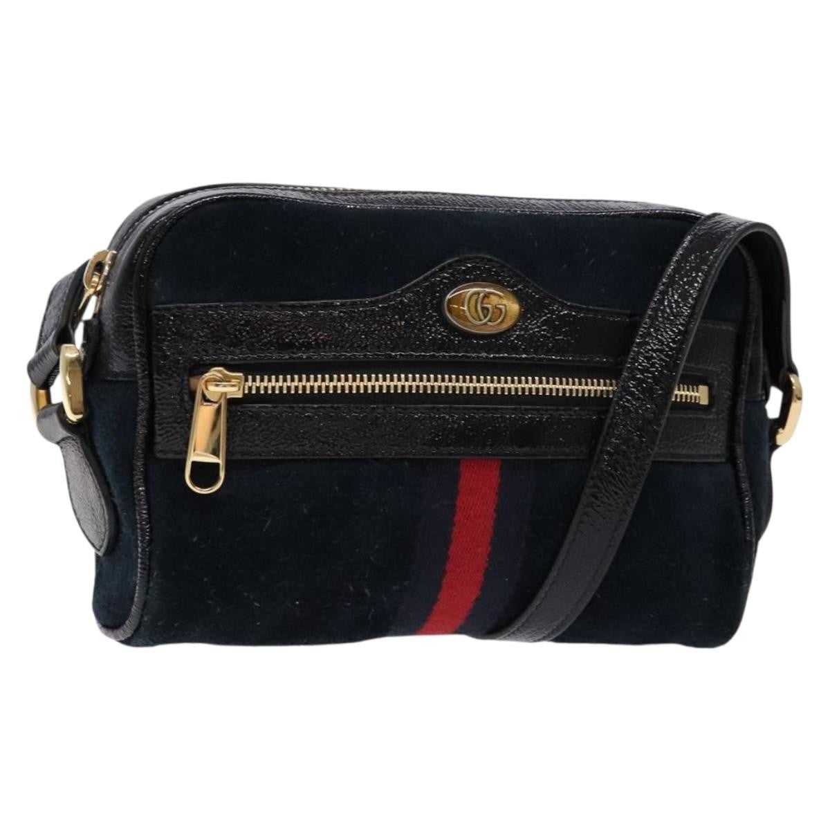 Gucci Ophidia Shoulder Bag Suede Navy Suede Shoulder Bag Bag