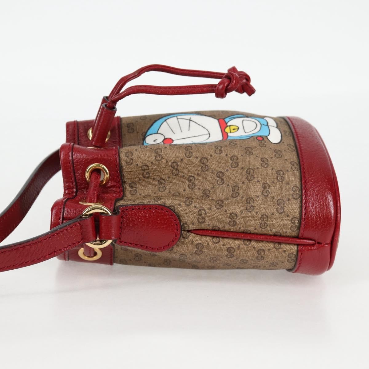 Gucci Doraemon Bucket Bag Printed Mini Gg Coated Canvas Beige Pvc Bag