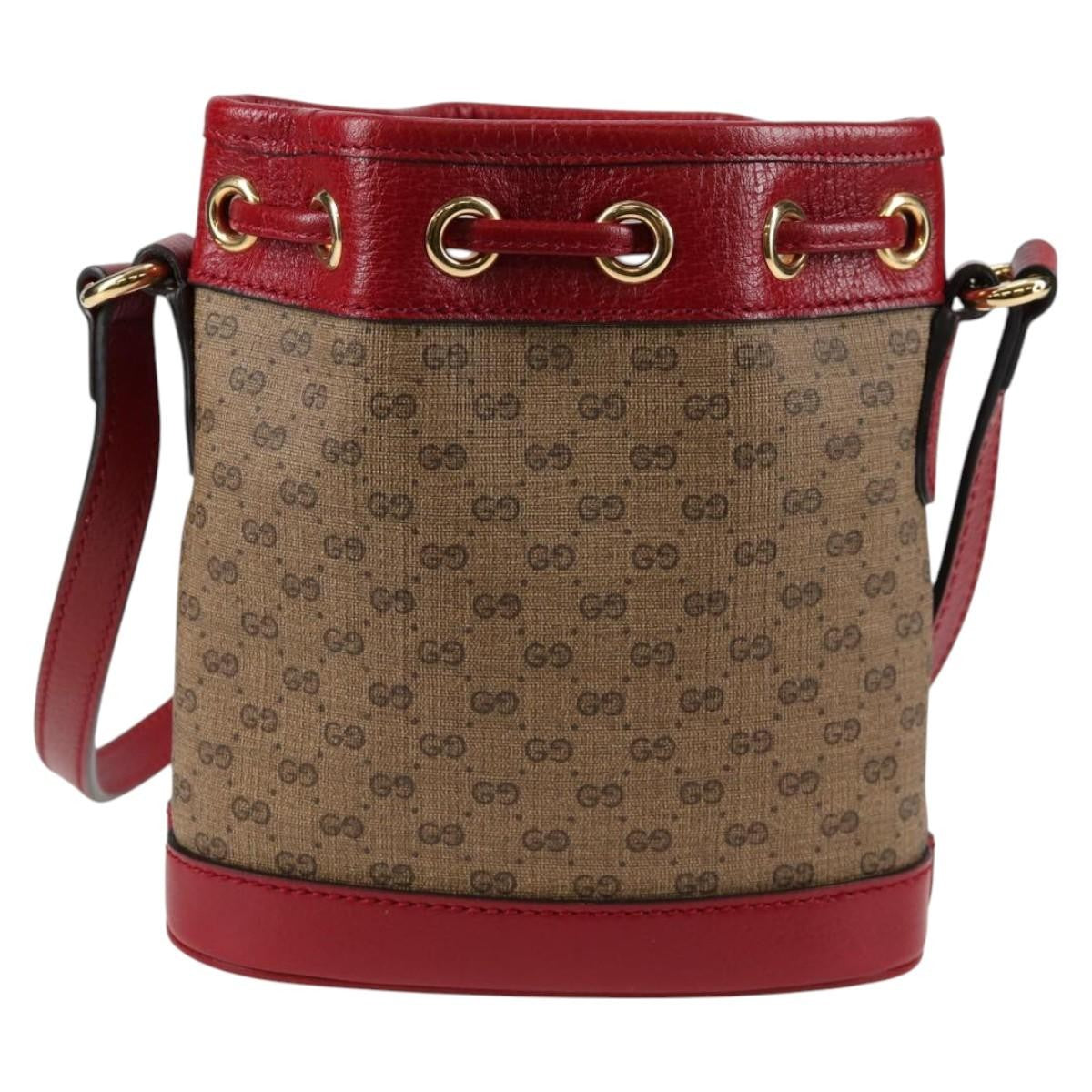 Gucci Doraemon Bucket Bag Printed Mini Gg Coated Canvas Beige Pvc Bag