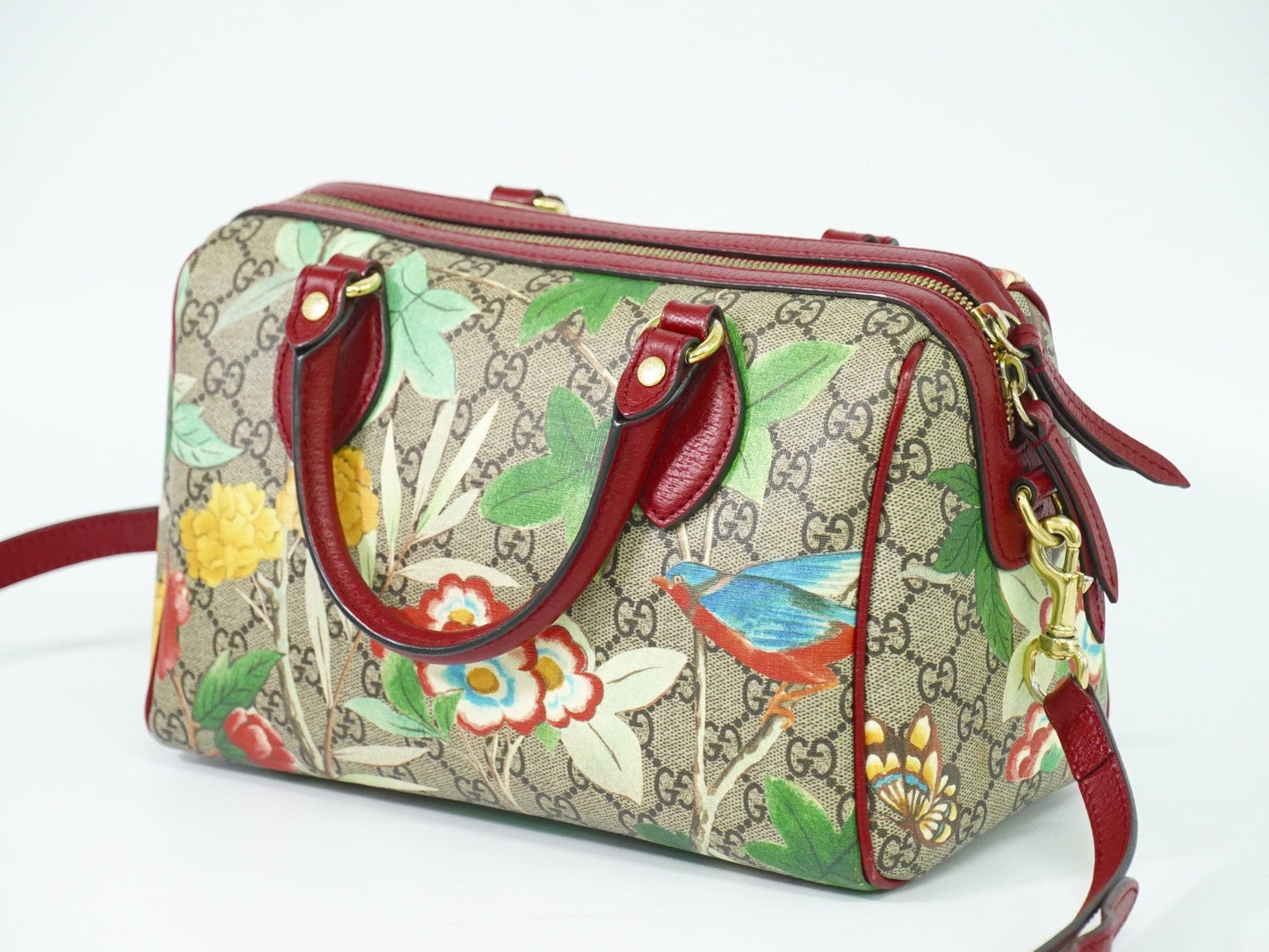 Gucci Convertible Boston Bag Tian Print Gg Coated Canvas Multicolour Canvas Handbag