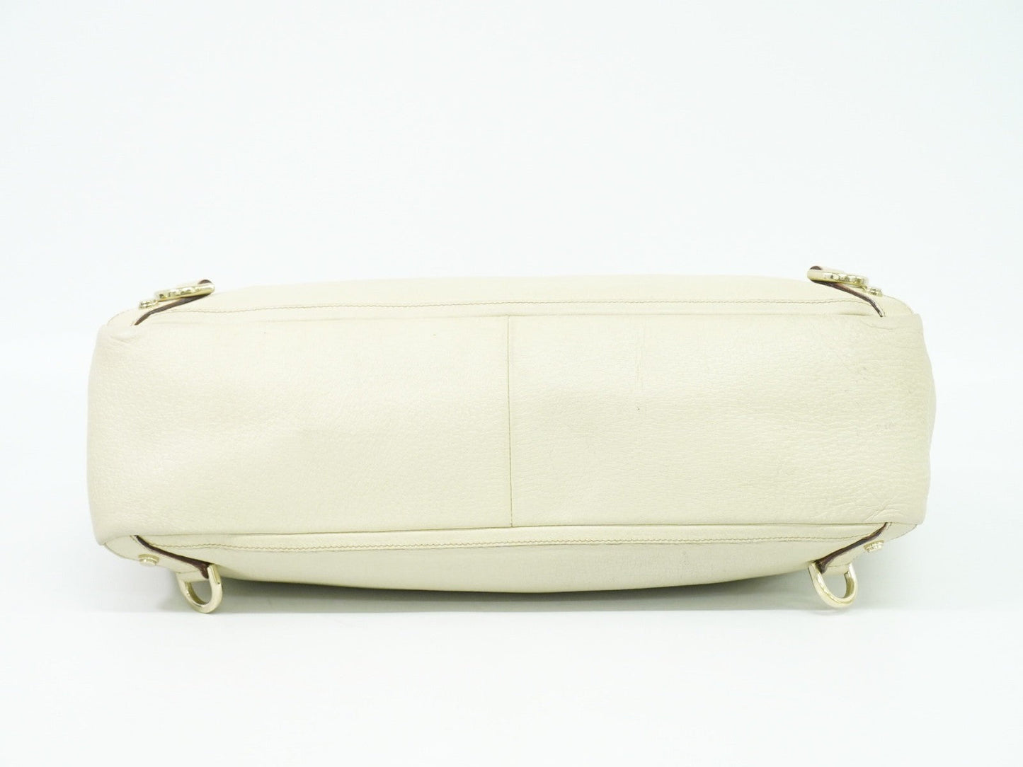 Gucci Abbey Leather With Gold Hardware Ecru Leather Tote Bag Bag