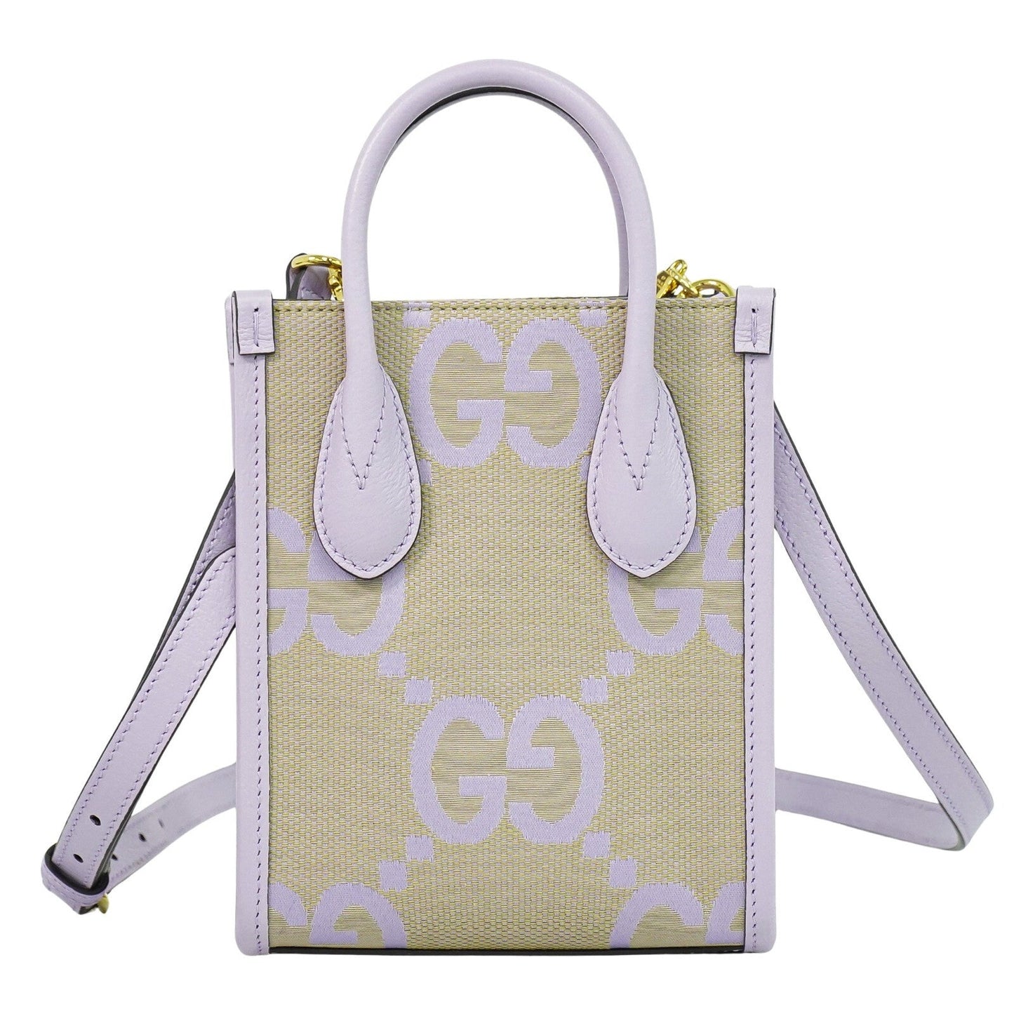 Gucci Vertical Tote Jumbo Gg Canvas Purple Canvas Bag