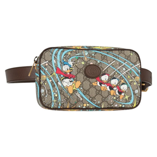 Gucci Disney Donald Duck Belt Bag Printed Gg Coated Canvas Beige Pvc Shoulder Bag Bag