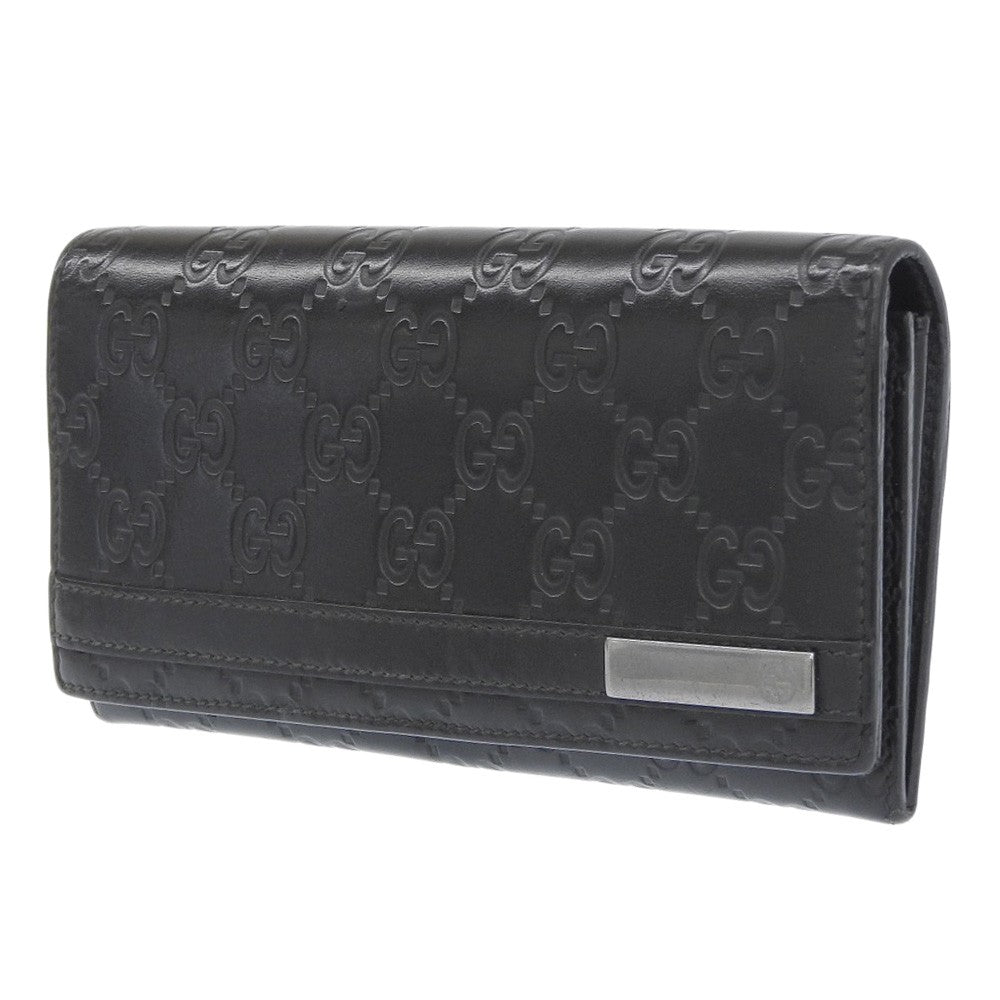 Gucci Guccissima Wallet Motif Gg Black Leather Wallets Accessory