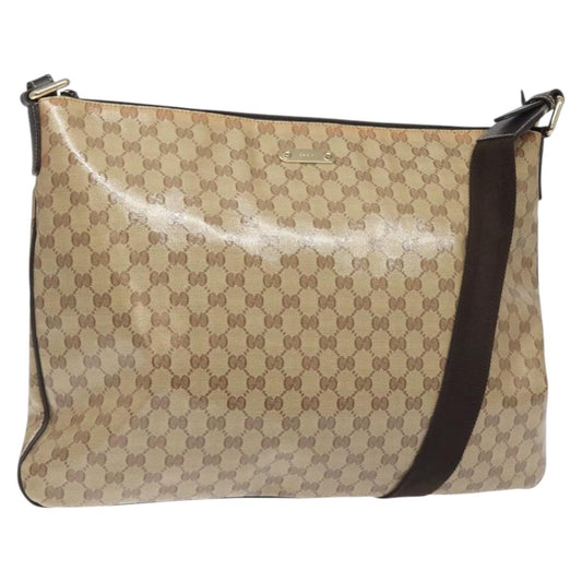 Gucci Flap Messenger Bag (Outlet) Gg Coated Canvas Beige Canvas Shoulder Bag Bag