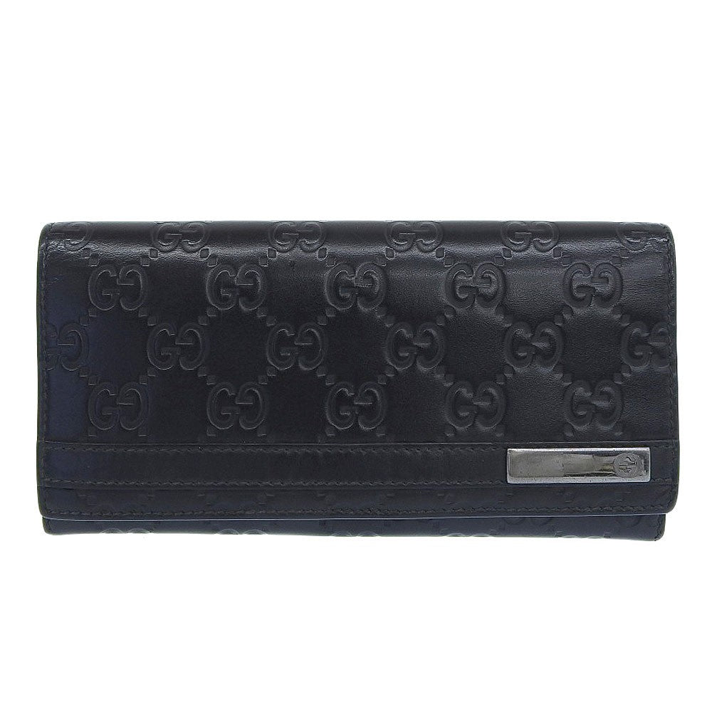 Gucci Guccissima Wallet Motif Gg Black Leather Wallets Accessory