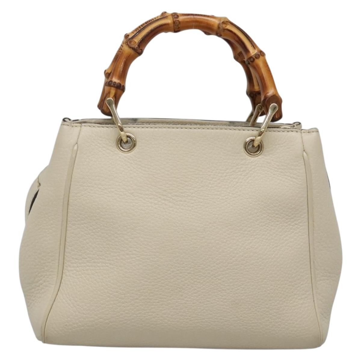 Gucci Bamboo Shopper Bag Leather White Leather Bag