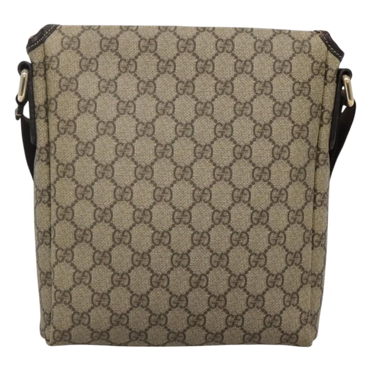 Gucci Flap Messenger Gg Coated Canvas Beige Canvas Shoulder Bag Bag