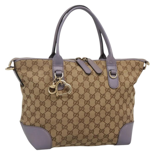 Gucci Convertible Belted Tote Gg Canvas With Leather Beige Canvas Tote Bag Bag