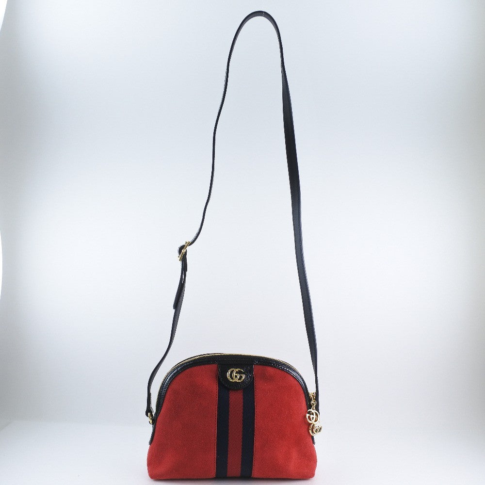 Gucci Ophidia Dome Shoulder Bag Suede Red Suede Shoulder Bag Bag