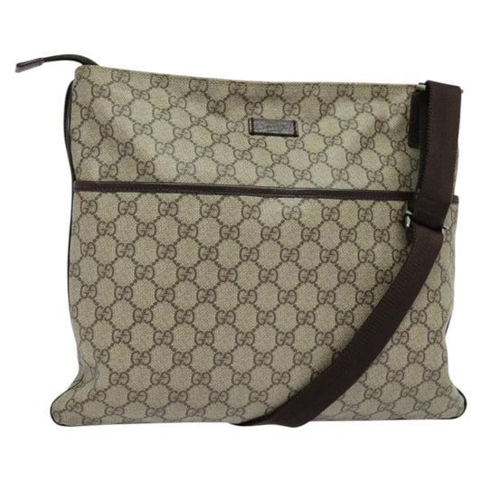 Gucci Zip Top Messenger Bag Gg Coated Canvas Beige Canvas Shoulder Bag Bag