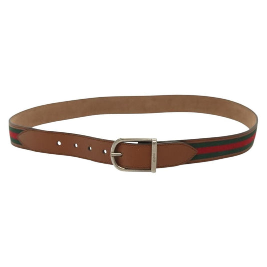 Gucci Sherry Line Belt Leather Brown Leather Belts Accessory
