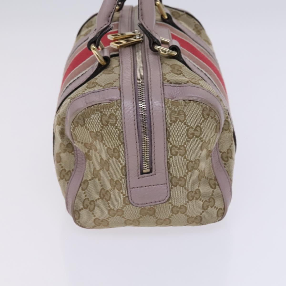 Gucci Vintage Web Boston Bag Gg Canvas Beige Canvas Bag